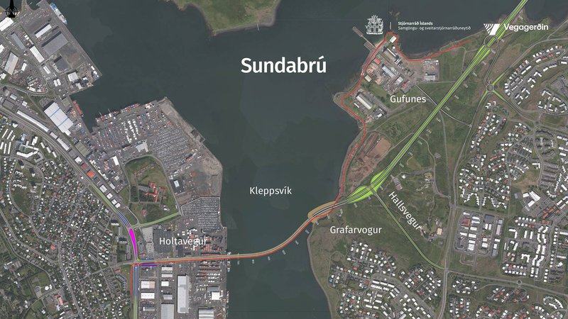 Tenging Sundabrúarinnar á að liggja um Holtaveg.