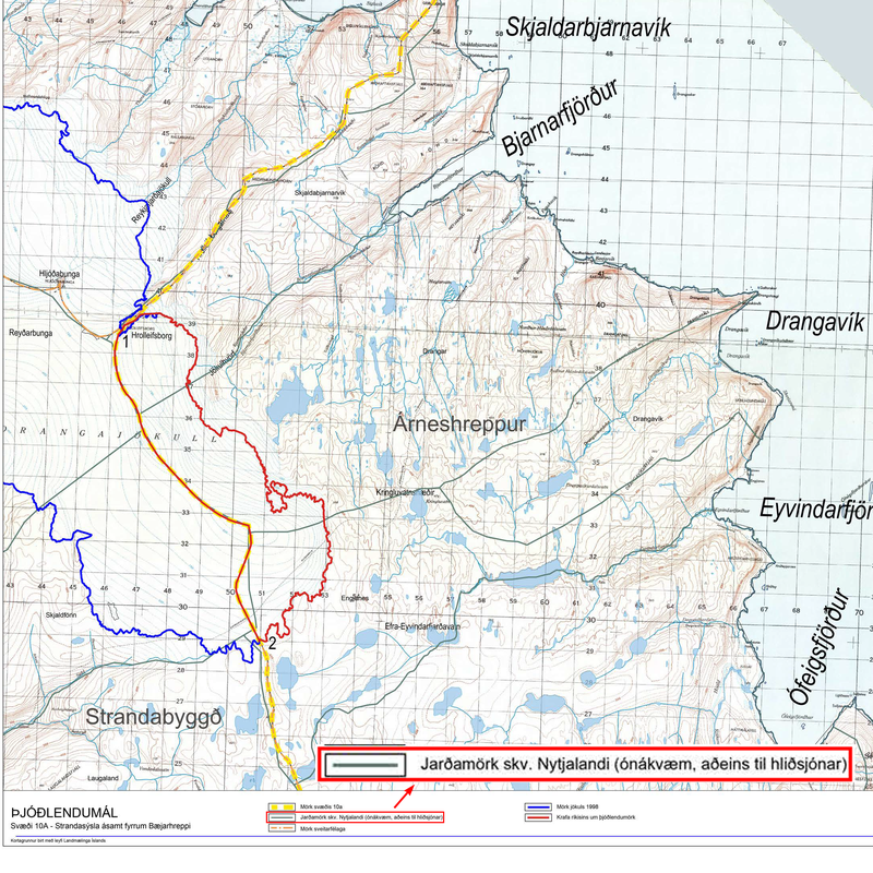 Mynd 4. Kort fjármálaráðherra, sent Óbyggðanefnd.
