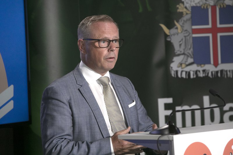 Páll Matthíasson ræddi stöðu Landspítalans á fundinum. Mynd: Almannavarnir