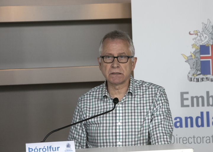 Þórólfur Guðnason sóttvarnalæknir á fundinum í dag.