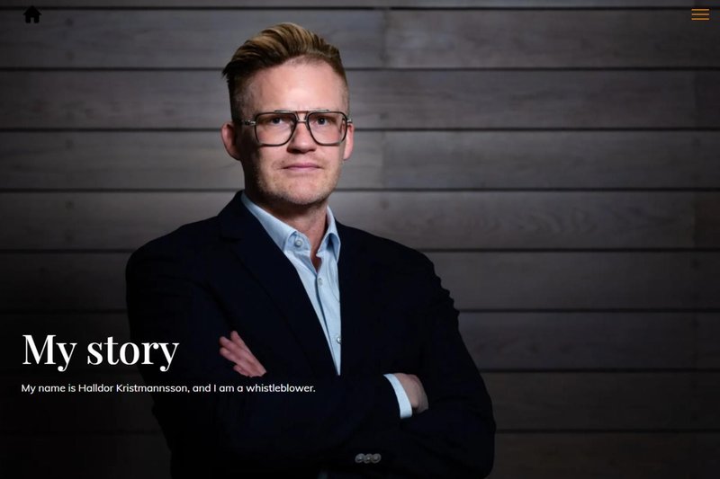 Skjáskot af heimasíðu uppljóstrarans Halldórs Kristmanssonar.