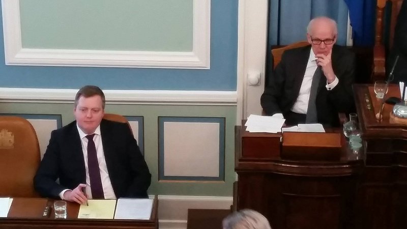 Sigmundur Davíð Gunnlaugsson í þinginu nú í dag.