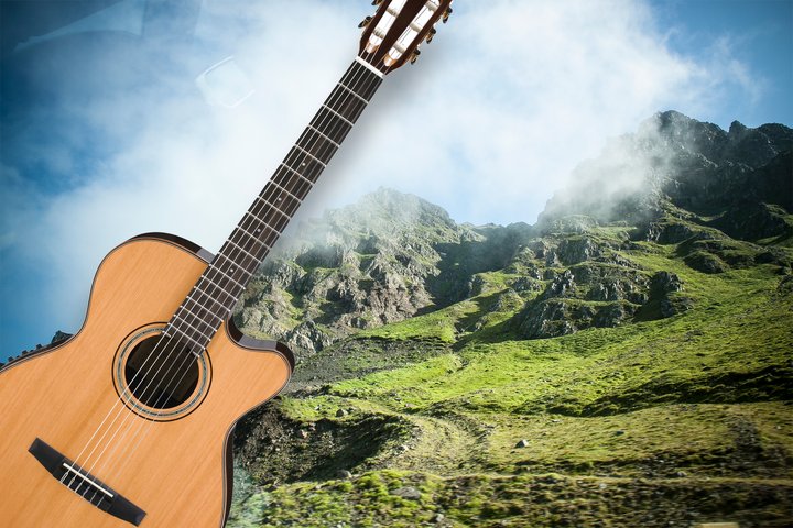 gítar partí útilega náttúra