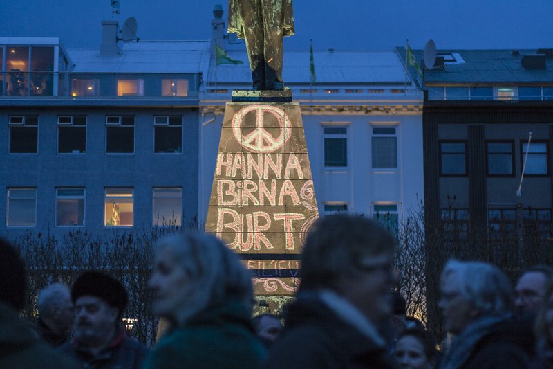 Frá mótmælum vegna Lekamálsins sem fram fóru í nóvember 2014.