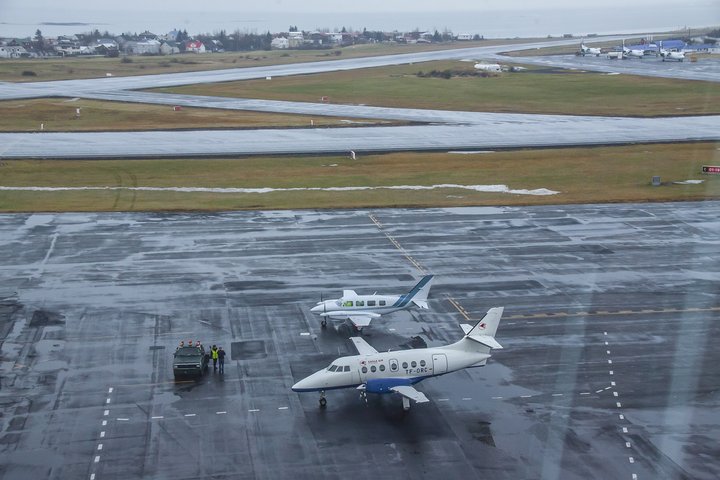 Frá Reykjavíkurflugvelli.