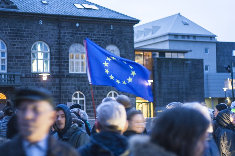 Fjölmenn mótmæli voru vegna ákvörðunar ríkisstjórnarinnar að draga til baka aðildarumsókn að Evrópusambandinu.