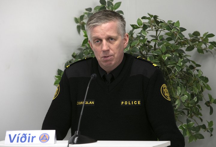 Víðir Reynisson á fundinum í dag.