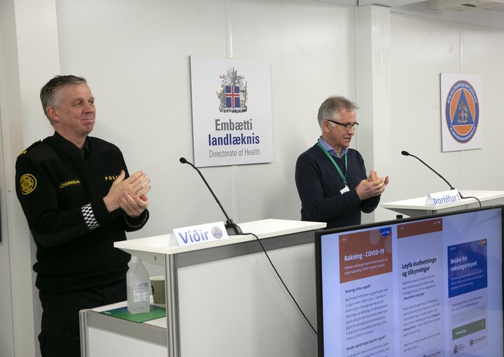 Víðir Reynisson yfirlögregluþjónn og Þórólfur Guðnason sóttvarnalæknir.