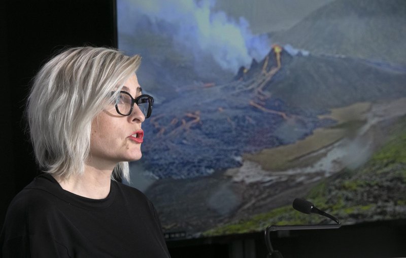 Kristín Jónsdóttir fór yfir stöðuna á eldgosinu á fundi almannavarna. Mynd: Almannavarnir