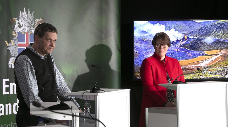 Magnús Tumi og Elín Björk á upplýsingafundinum í dag.  Mynd: Almannavarnir