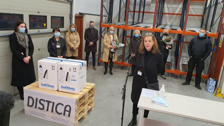 Svandís Svavarsdóttir, heilbrigðisráðherra, hélt ræðu á blaðamannafundi í morgun.