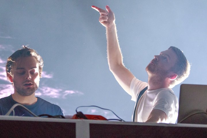 Ólafur Arnalds í miklu stuði ásamt Janus Rasmussen sem saman mynda elektródúettinn Kiasmos.