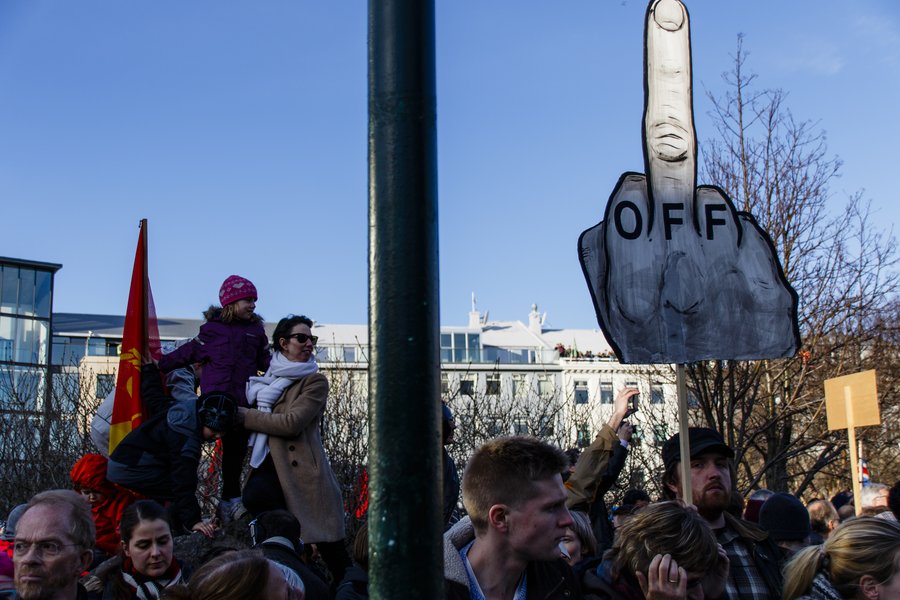 Mynd: Birgir Þór Harðarson Mótmæli á Austurvell