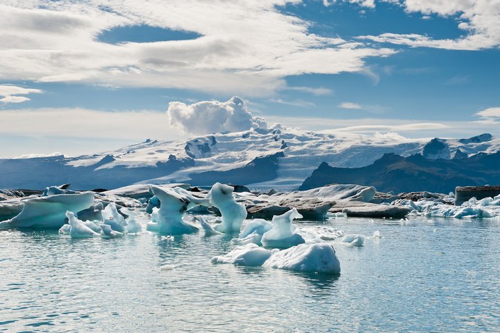 Jökulsárlón í Vatnajökulsþjóðgarði.