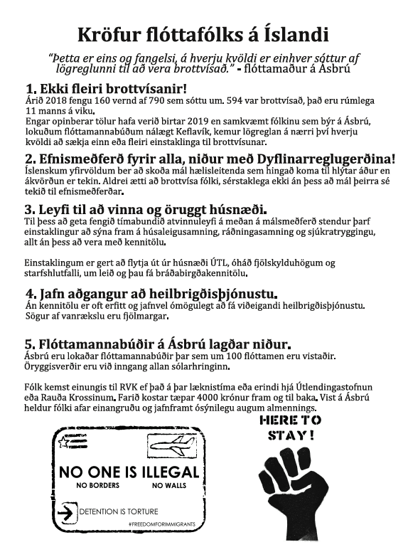 Kröfur flóttafólks á Íslandi