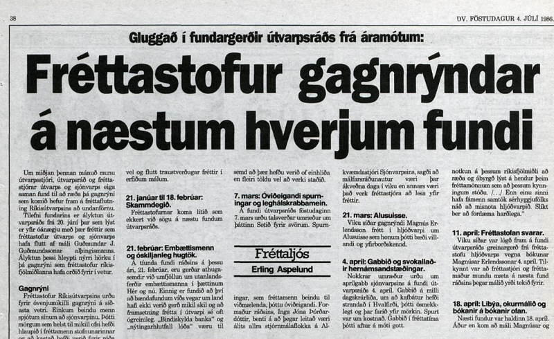 Frétt úr DV árið 1986.