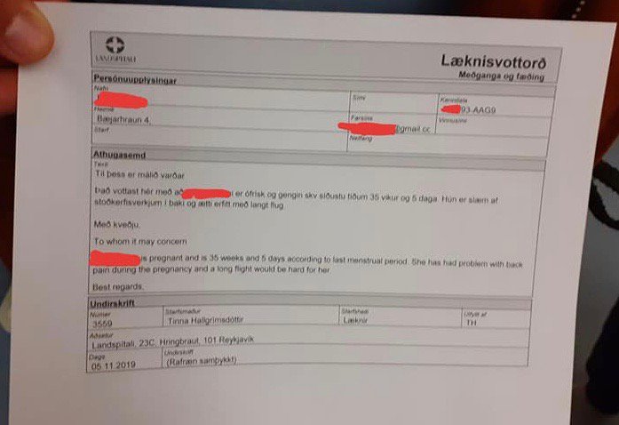 Læknisvottorðið Mynd: No Borders Iceland