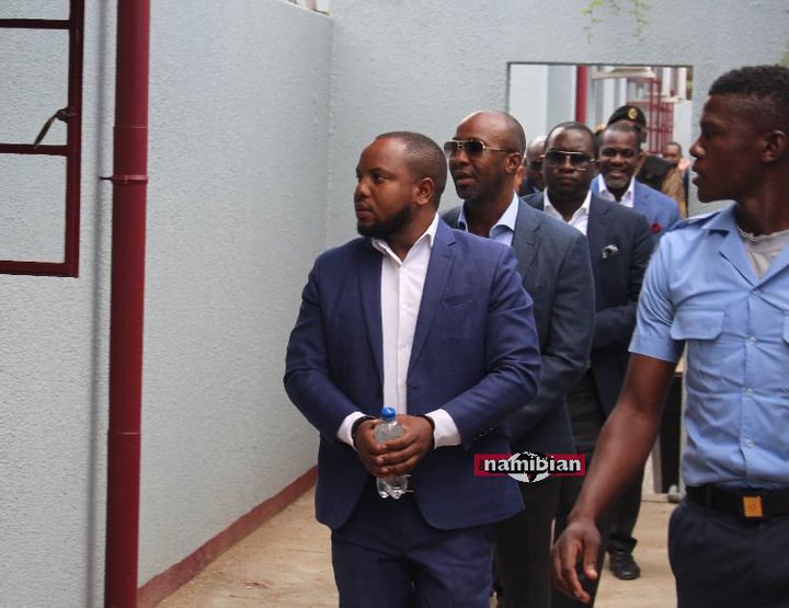 Sexmenningarnir í Namibíu Mynd: The Namibian