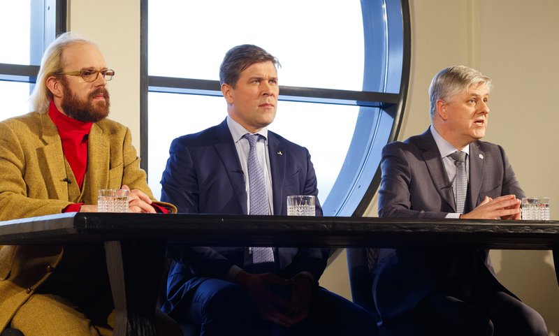Óttar Proppé, Bjarni Benediktsson og Benedikt Jóhannesson. Mynd: Birgir Þór