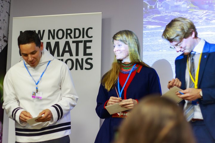 Natan Obed, Josefina Skerk og Fredrik Hanertz fluttu erindi á málþinginu og voru í pallborði.