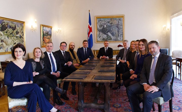 Ríkisstjórn Bjarna Benediktssonar á fyrsta ríkisráðsfundi sínum.