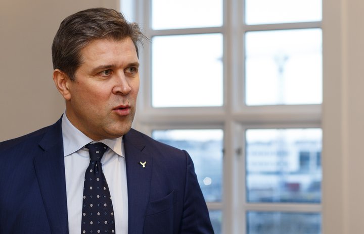 Bjarni Benediktsson ræddi við fjölmiðlamenn á Bessastöðum í dag.