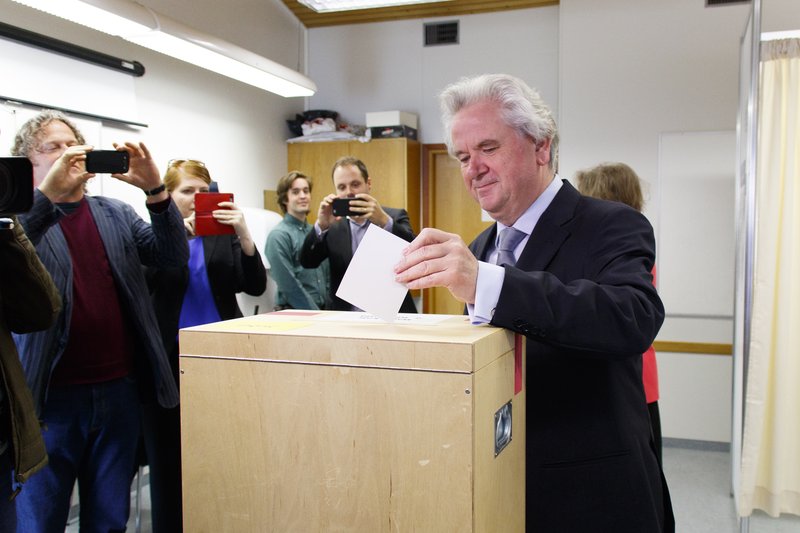 Davíð Oddsson var ráðinn ritstjóri Morgunblaðsins síðla árs 2009. Hann hefur því gegnt þeirri stöðu í tíu ár í haust. Árið 2016 tók hann sér leyfi frá störfum og bauð sig fram til forseta. Hann hlaut 13,7 prósent atkvæða og var ekki kjörinn. MYND: Birgir Þór Harðarson