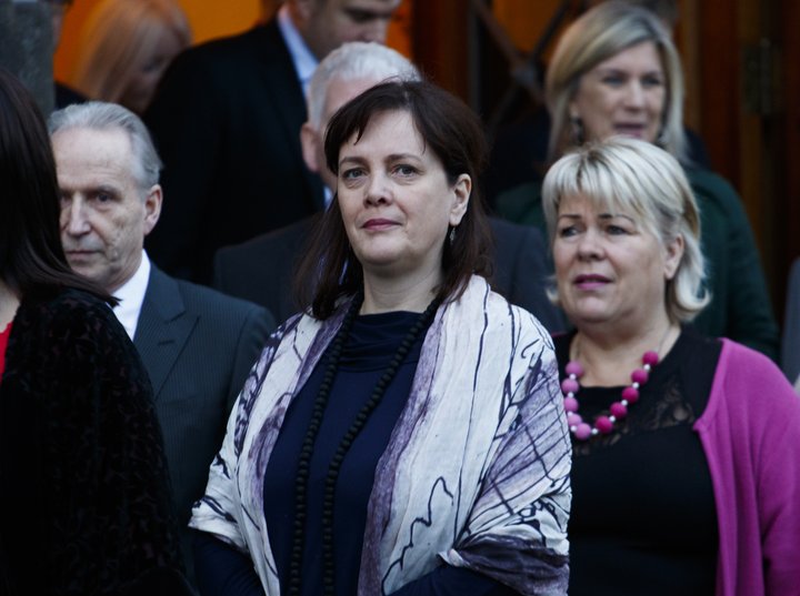 Svandís Svavarsdóttir heldur áfram sem þingflokksformaður VG. Í hægra horninu sést glitta í nýjan þingflokksformann Viðreisnar, Hönnu Katrínu.