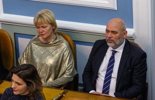 Oddný Harðardóttir og Logi Már Einarsson við þingsetningu.