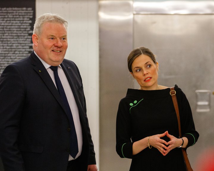 Sigurður Ingi og Katrín fyrir hartnær fjórum árum, er þau mynduðu ríkisstjórn með Sjálfstæðisflokknum.