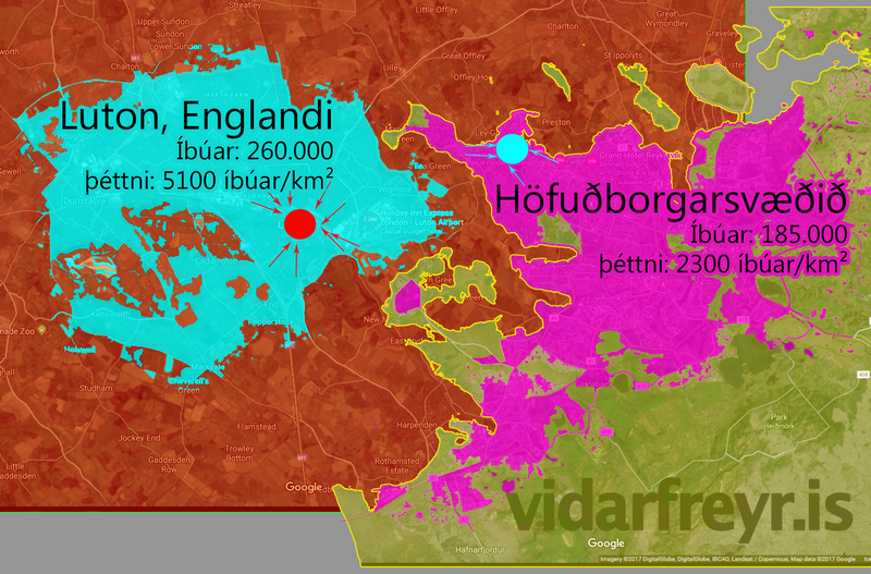 Tölur frá: http://www.demographia.com/db-worldua.pdf