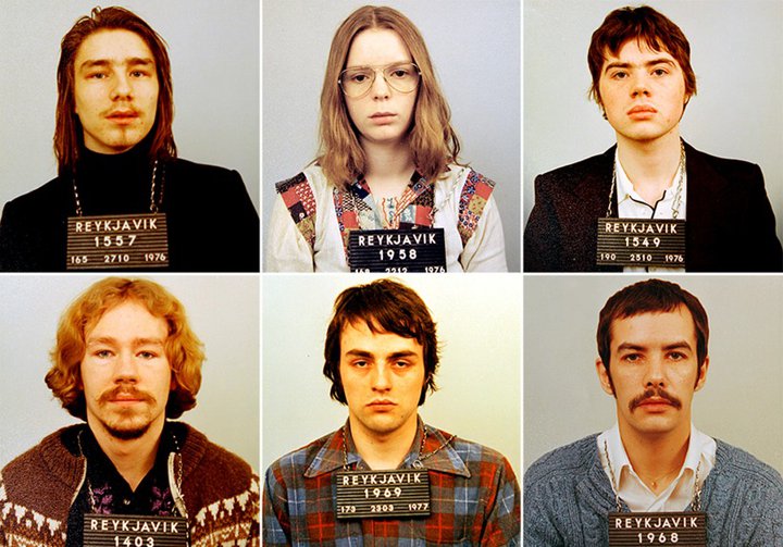 Sakborningarnir fimm sem sýknaðir voru af öllum ákærum af Hæstarétti í september á síðasta ári, ásamt Erlu Bolladóttur.