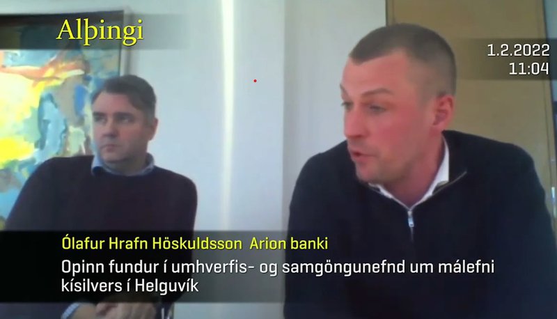 Þórður Ólafur Þórðarson (t.v.) og Ólafur Hrafn Höskuldsson voru fulltrúar Arion banka á fundinum.