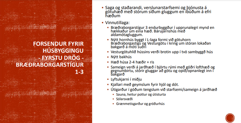 Fyrstu hugmyndum að uppbyggingunni var skilað til skipulagsyfirvalda í desember. Mynd: Úr skýrslu Þorpsins