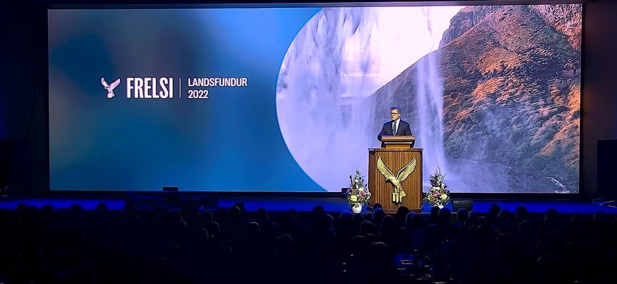 Bjarni Benediktsson landsfundur skjáskot