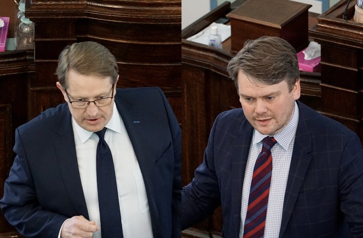 Birgir Ármannsson formaður kjörbréfanefndar og Andrés Ingi Jónsson þingmaður Pírata.