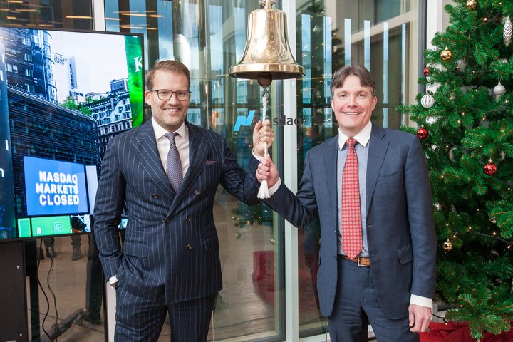 Róbert Wessman, verðandi forstjóri og stjórnarformaður Alvotech, og Magnús Harðarson, forstjóri Kauphallar Íslands.