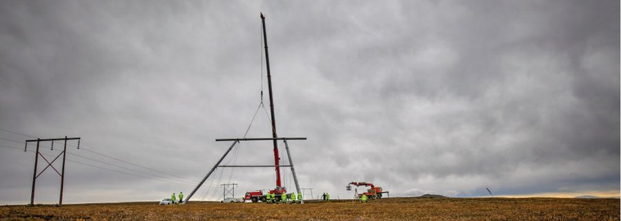 Landsnet Stálmöstur Mynd: Landsnet