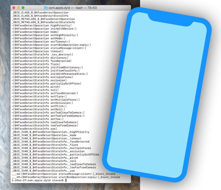 Framhlið iPhone-símans mun líta svona út, ef smámynd sem fylgir kóðanum gefur rétta mynd af nýjustu kynslóð símans.