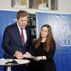 Bjarni Benediktsson, fjármála- og efnahagsráðherra og formaður Sjálfstæðisflokksins, og Katrín Jakobsdóttir, forsætisráðherra og formaður Vinstri grænna.