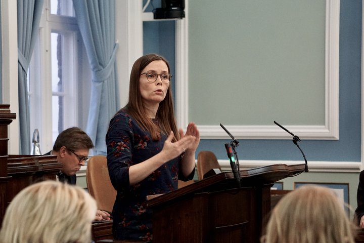 Katrín Jakobsdóttir, formaður Vinstri grænna og forsætisráðherra.