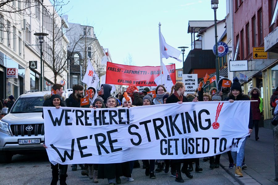 Mynd: Bára Huld Beck Samstöðufundur 8. mars 2019 - Verkfall hótelstarfsmanna