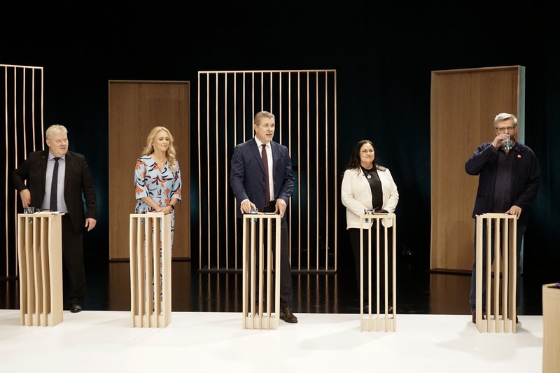 Úr sjónvarpssal í kvöld. Mynd: Bára Huld Beck