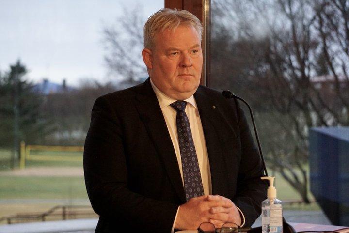 Sigurður Ingi Jóhannsson innviðaráðherra og formaður Framsóknarflokksins á Kjarvalsstöðum í gær.