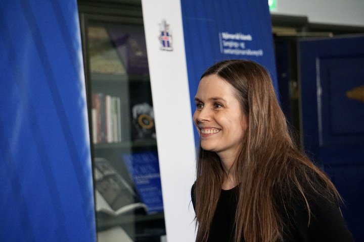 Katrín Jakobsdóttir, formaður Vinstri grænna og forsætisráðherra.