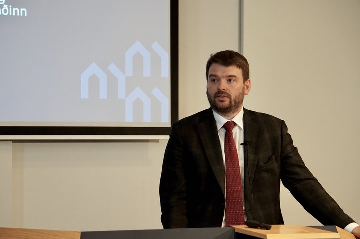 Frumvarp Ásmundar Einars Daðasonar um hlutdeildarlán var kynnt á fundi í húsakynnum Húsnæðis- og mannvirkjastofnunar í gær.