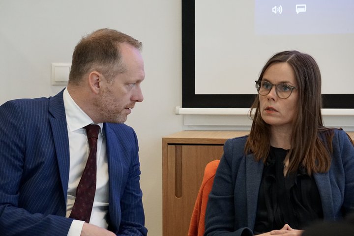 Guðmundur Ingi Guðbrandsson er varaformaður Vinstri grænna og Katrín Jakobsdóttir formaður hans.