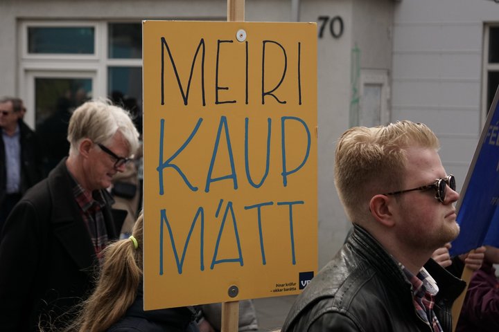 Kallað var eftir auknum kaupmætti í kröfugöngu verkalýðsins 1. maí síðastliðinn.