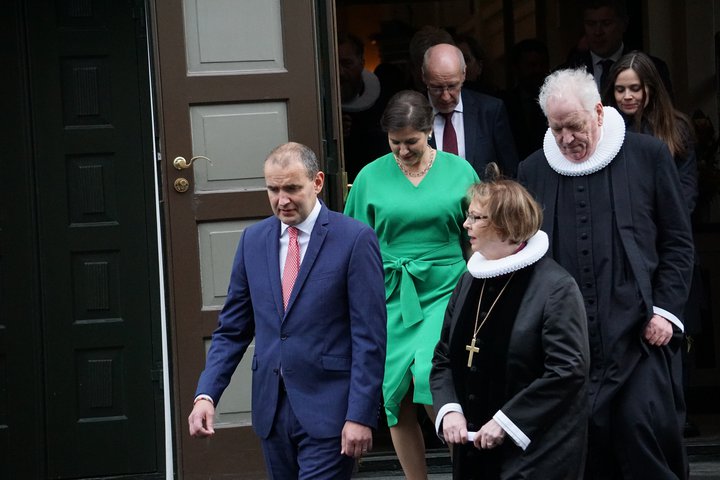 Guðni Th. Jóhannesson, forseti Íslands, ásamt Agnesi M. Sigurðardóttur, biskup Íslands.