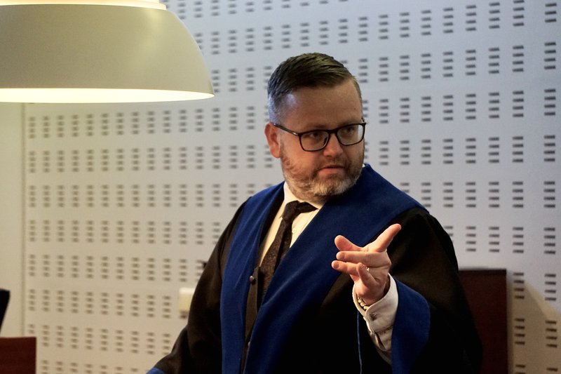 Stefán Karl Kristjánsson verjandi Mareks. Mynd: Bára Huld Beck